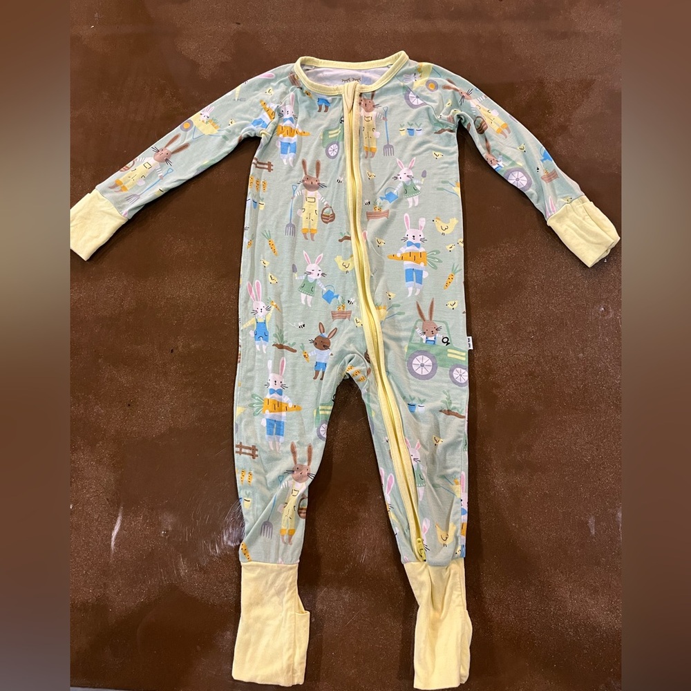 Little sleepies zippy ,green bunnies 6-12